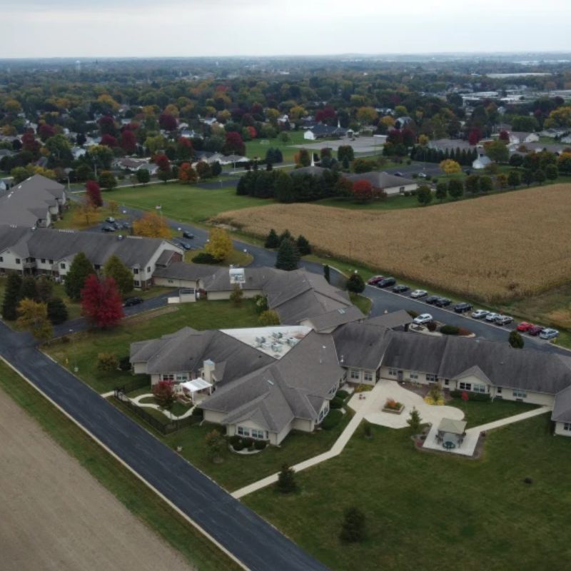 Aerial view of The Heritage, a Cedar Community, in Watertown, WI.
