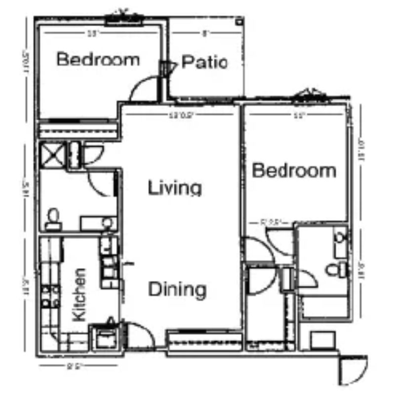 floorplan-independent-living-in-watertown-wi Floorplan for The Heritage's Independent Living apartments in Watertown, WI.